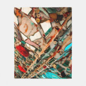 カラフルモザイクアート フリースブランケット (正面)