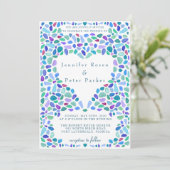 カラフルモザイクシーグラスウェディング 招待状 (スタンド正面)