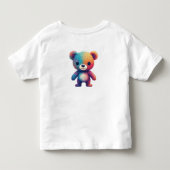 カラフルモザイクテディベア トドラーTシャツ (裏面)
