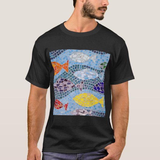 カラフルモザイクフィッシュ Tシャツ (正面)