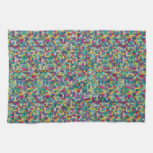 カラフルモザイク模様 キッチンタオル (横)