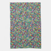 カラフルモザイク模様 キッチンタオル (縦)