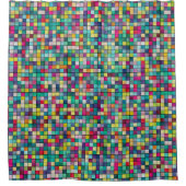 カラフルモザイク模様 シャワーカーテン (正面)