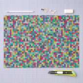 カラフルモザイク模様 薄葉紙 (クラフト)