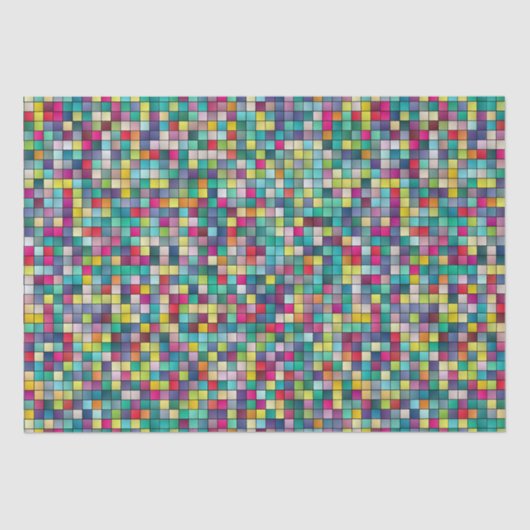 カラフルモザイク模様 薄葉紙 (正面)