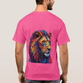 カラフルモザイク ライオン彫刻 Tシャツ (裏面)
