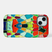 カラフルモザイク iPhone 15ケース (裏面横)