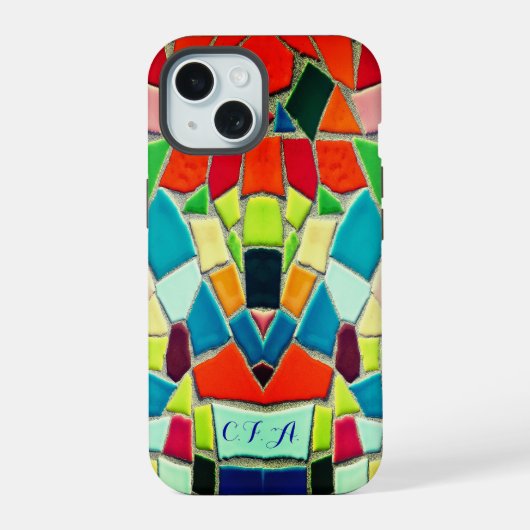 カラフルモザイク iPhone 15ケース (裏面)