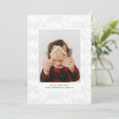 カラフルモダンおもしろい家族写真クリスマス シーズンカード (スタンド正面)