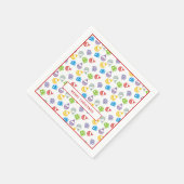 カラフルモダンのクリスマスボールとギフト スタンダードカクテルナプキン (角)