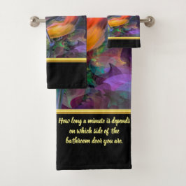 カラフルモダンのモノグラム風呂とロマンチック バスタオルセット