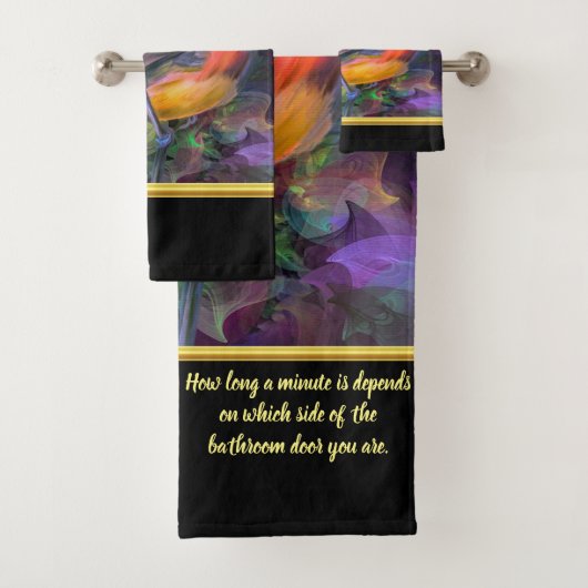 カラフルモダンのモノグラム風呂とロマンチック バスタオルセット (インサイチュ)