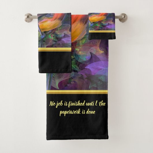 カラフルモダンのユーモアでロマンチックな バスタオルセット (インサイチュ)