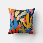 カラフルモダンの熱帯花のパターン。かわいいボタ クッション (裏面)