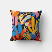 カラフルモダンの熱帯花のパターン。かわいいボタ クッション (正面)