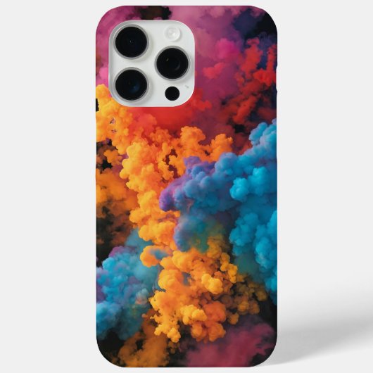 カラフルモダンの粉々の色がオレンジ色の赤で Case-Mate iPhoneケース (裏面)