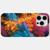 カラフルモダンの粉々の色がオレンジ色の赤で Case-Mate iPhoneケース (裏面 (横))