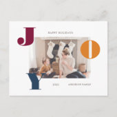 カラフルモダンはっきりしたScript Photo Holidayはがき シーズンポストカード (正面)