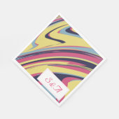 カラフルモダンアート抽象芸術結婚の スタンダードランチョンナプキン (角)