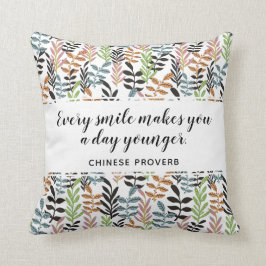 カラフルモダンインスパイアBe Happy引用文緑 クッション