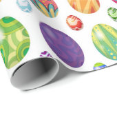 カラフルモダンイースター卵のパターン |休日 ラッピングペーパー (ロールコーナー)