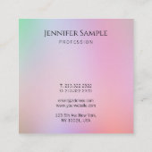 カラフルモダンエレガントテンプレートタイポグラフィスクリプト スクエア名刺 (裏面)