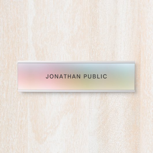 カラフルモダンエレガントトレンディーイエローグリーンレッド サインプレート (正面)