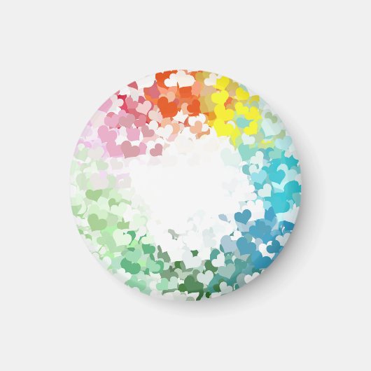 カラフルモダンカスタムハート空白のテンプレート マグネット (正面)