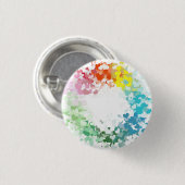 カラフルモダンカスタムハート空白のテンプレート 缶バッジ (正面&裏面)