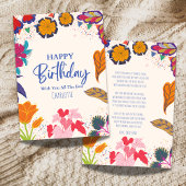カラフルモダンカスタムフローラハッピーバースデーカード カード
