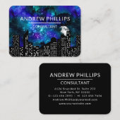 カラフルモダンカスタム月宇宙街並み 名刺 (正面/裏面)