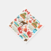 カラフルモダンカナダをテーマにした スタンダードカクテルナプキン (角)