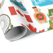 カラフルモダンカナダをテーマにした ラッピングペーパー (ロールコーナー)