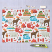 カラフルモダンカナダをテーマにした 薄葉紙 (クラフト)