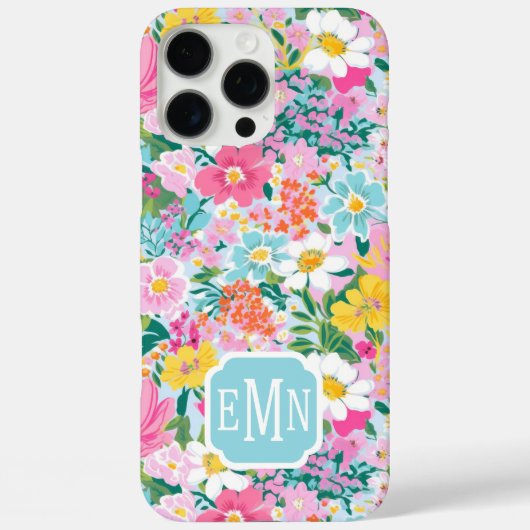 カラフルモダンガーデンのイニシャル入り Case-Mate iPhoneケース (裏面)
