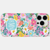 カラフルモダンガーデンのイニシャル入り Case-Mate iPhoneケース (裏面 (横))