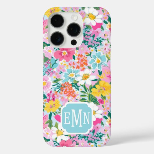 カラフルモダンガーデンのイニシャル入り Case-Mate iPhoneケース (裏面)