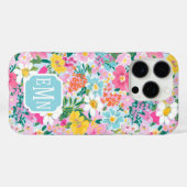 カラフルモダンガーデンのイニシャル入り Case-Mate iPhoneケース (裏面 (横))
