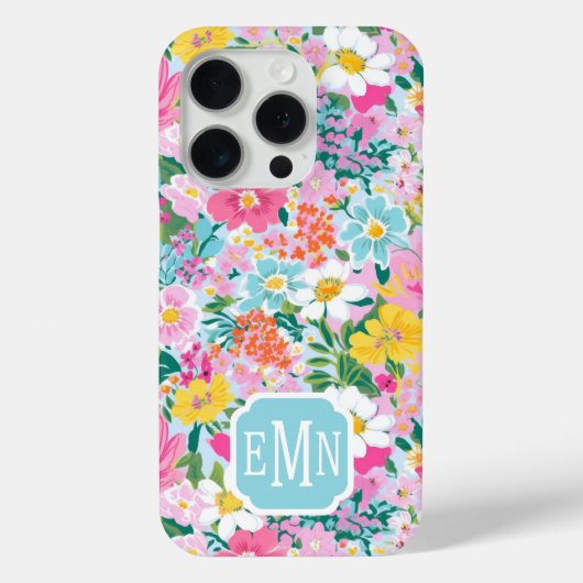 カラフルモダンガーデンのイニシャル入り Case-Mate iPhoneケース (裏面)
