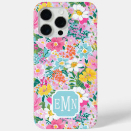 カラフルモダンガーデンのイニシャル iPhone 15 PRO MAXケース