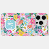 カラフルモダンガーデンのイニシャル Case-Mate iPhoneケース (裏面 (横))