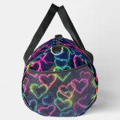 カラフルモダンガーリーネオンハートパーソナライズされた ダッフルバッグ (右)