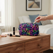 カラフルモダンガーリーネオンハートパーソナライズされた ドップキット