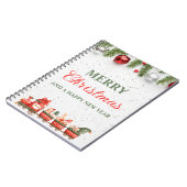 カラフルモダンクリスマスのスパイラルフォト ノートブック (左側)