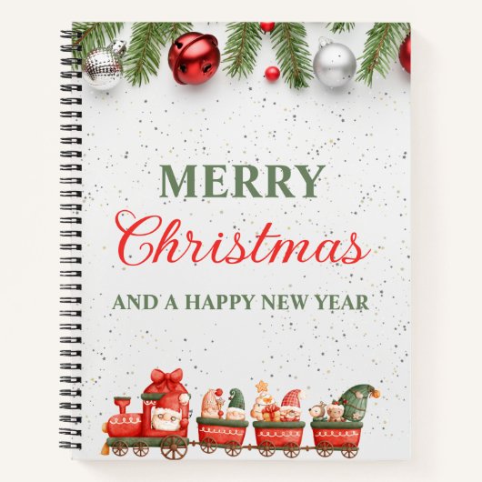 カラフルモダンクリスマスの日8.5インチx 11インチスパイラル ノートブック (正面)