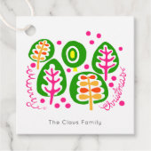 カラフルモダンクリスマスツリーの休日ラベル フェイバータグ (正面)