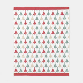 カラフルモダンクリスマスツリー フリースブランケット