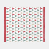 カラフルモダンクリスマスツリー フリースブランケット (正面(横))