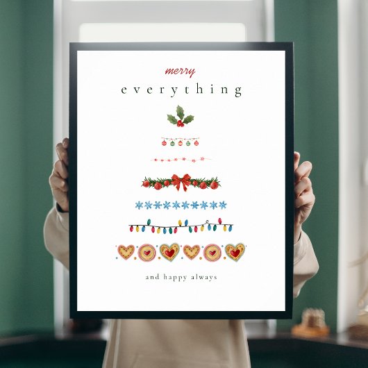 カラフルモダンクリスマスツリー ポスター