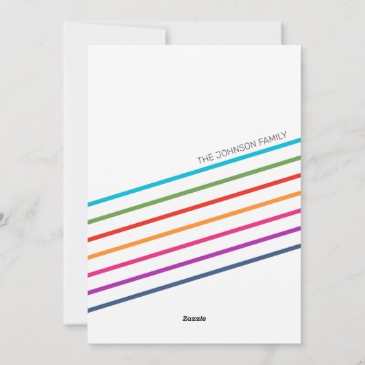 カラフルモダンクリスマスファミリーフォトホリデーカー シーズンカード (裏面)